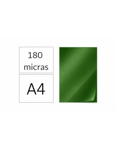 TAPAS PLASTICAS A4 PVC 180 MICRAS TRANSPARENTE VERDE C/100 DHP 22013