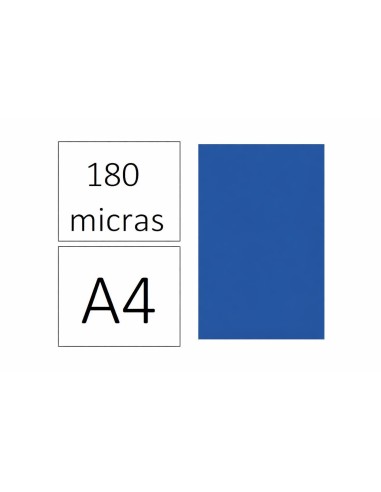 TAPAS PLASTICAS A4 PVC 180 MICRAS OPACA AZUL C/100 DHP 22031