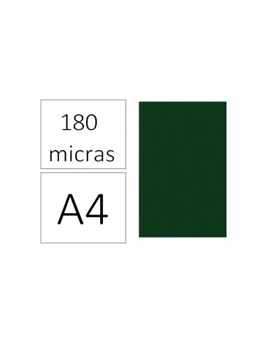 TAPAS PLASTICAS A4 PVC 180 MICRAS OPACA VERDE C/100 POR UNIDAD 22033