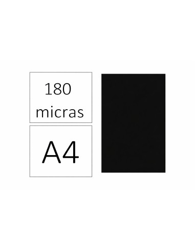 TAPAS PLASTICAS A4 PVC 180 MICRAS OPACA NEGRO C/100 DHP 22034