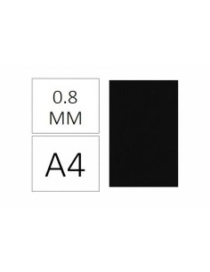 TAPAS PLASTICAS A4 P.P. 0.8 MM NEGRO C/50 DHP 22121