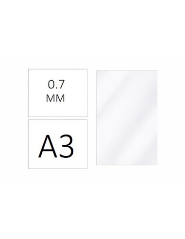 TAPAS PLASTICAS A3 P.P. 0.7 MM NATURAL C/50 DHP 22128