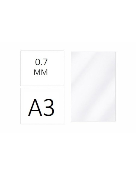 TAPAS PLASTICAS A3 P.P. 0.7 MM NATURAL C/50 DHP 22128