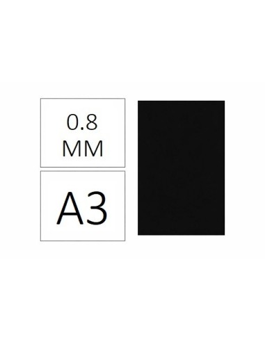 TAPAS PLASTICAS A3 P.P. 0.8 MM NEGRO C/50 POR UNIDAD DHP 22129
