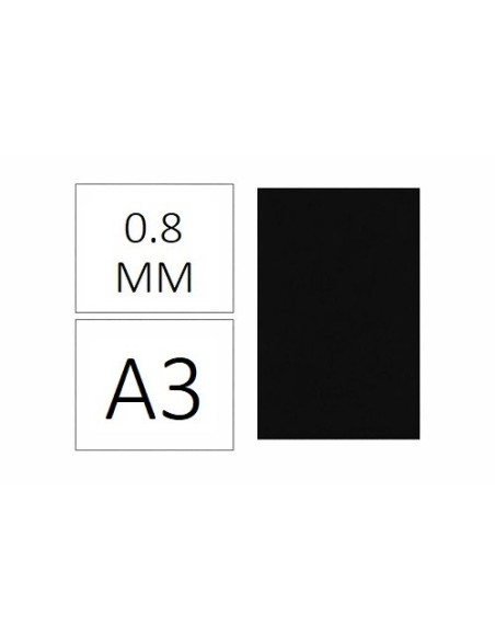 TAPAS PLASTICAS A3 P.P. 0.8 MM NEGRO C/50 POR UNIDAD DHP 22129