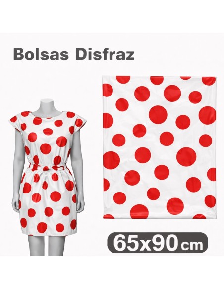 BOLSA DE DISFRACES 65 X 90 TOPOS ROJOS GRAFOPLAS 00072103