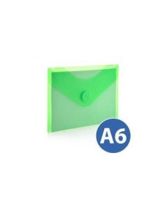 SOBRE PLASTICO A6 ( 12X16 CM ) C/ CIERRE VELCRO  VERDE HFP 90936