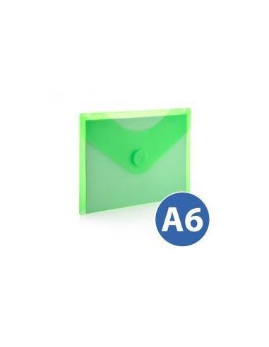 SOBRE PLASTICO A6 ( 12X16 CM ) C/ CIERRE VELCRO  VERDE HFP 90936