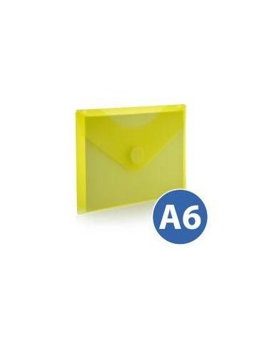 SOBRE PLASTICO A6 ( 12X16 CM ) C/ CIERRE VELCRO AMARILLO HFP 90953 (10
