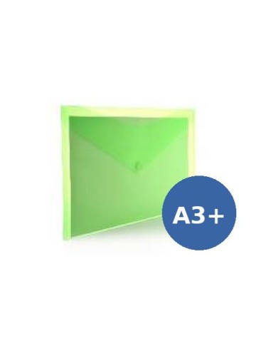 SOBRE PLASTICO A3+ (33X47,5 CM ) C/ CIERRE VELCRO VERDE HFP 91136 (10)