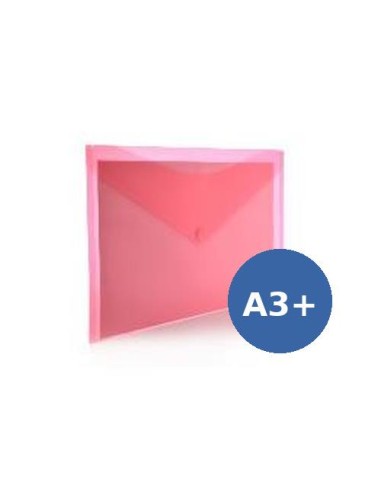 SOBRE PLASTICO A3+ (33X47,5 CM ) C/ CIERRE VELCRO ROJO HFP 91146 (10)