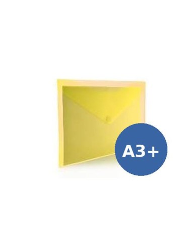 SOBRE PLASTICO A3+ (33X47,5 CM ) C/ CIERRE VELCRO AMARILLO HFP 91153