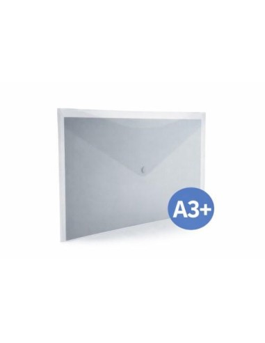 SOBRE PLASTICO A3+ (33X47,5 CM) C/CIERRE VELCRO TRANSPARENTE HFP 91161