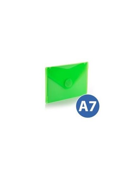 SOBRE PLASTICO A7 ( 8,5X12 CM) C/ CIERRE VELCRO VERDE HFP 91236 (10)
