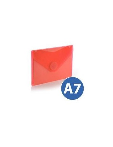 SOBRE PLASTICO A7 ( 8,5X12 CM) C/ CIERRE VELCRO ROJO HFP 91246 (10)