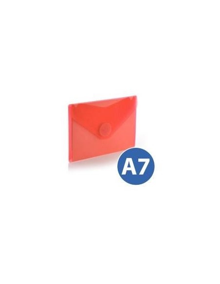 SOBRE PLASTICO A7 ( 8,5X12 CM) C/ CIERRE VELCRO ROJO HFP 91246 (10)