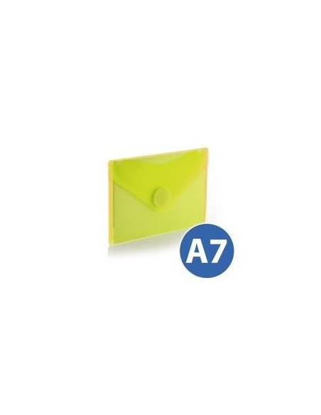 SOBRE PLASTICO A7 ( 8,5X12 CM) C/ CIERRE VELCRO AMARILLO HFP 91253 (10)