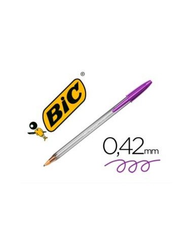BOLIGRAFO BIC CRISTAL FASHION COLORES VIVOS 1.6 BIC PURPURA 929055 (20