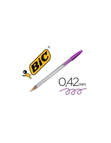 BOLIGRAFO BIC CRISTAL FASHION COLORES VIVOS 1.6 BIC PURPURA 929055 (20