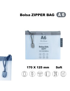 BOLSA ZIPPER CREMALLERA BAG A6 EVA MATE AZUL GRAFOPLAS 04874191