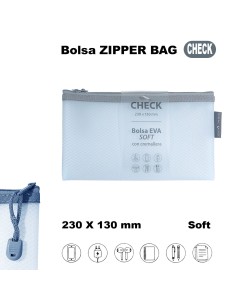 BOLSA ZIPPER CREMALLERA BAG CHECK EVA MATE AZUL GRAFOPLAS 04874291