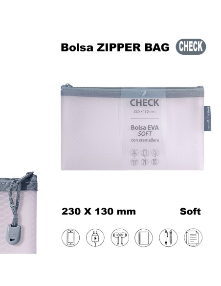 BOLSA ZIPPER CREMALLERA BAG CHECK EVA MATE ROSA GRAFOPLAS 04874293