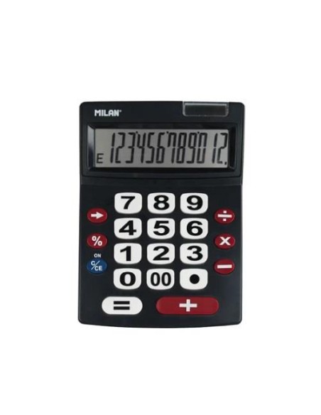 CALCULADORA 12 DIGITOS TECLAS GRANDES NEGRA MILAN REF 151712