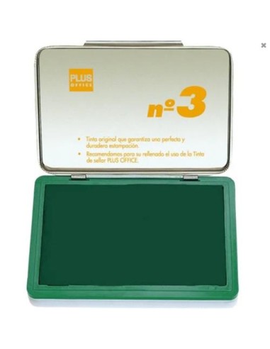 TAMPON TINTA PLUS OFFICE  Nº3 PEQUEÑO VERDE MAKRO 040153