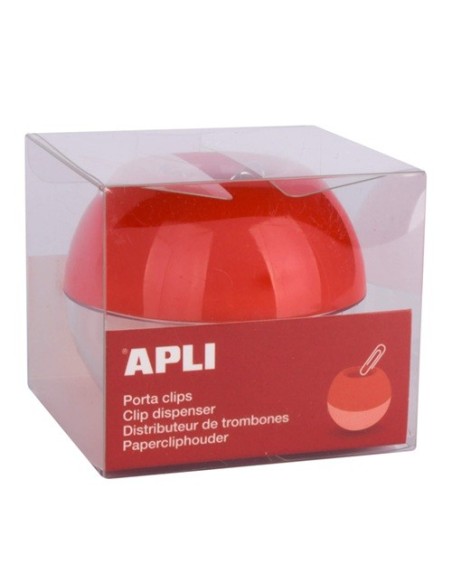 PORTACLIPS  ROJO + 35 CLIPS APLI 13351
