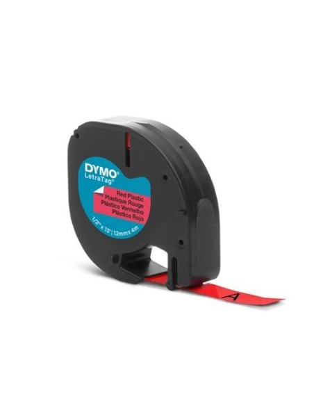 CINTA DYMO LETRATAG PLASTICO NEGRO/ROJO REF.91203 NEWELL S0721630