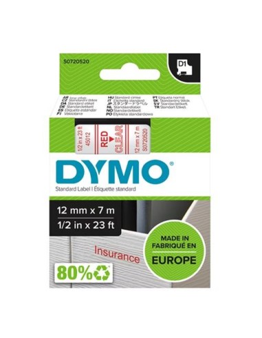 CINTA DYMO 12X7 ROJO/TRANSPARENTE 45012 NEWELL S0720520