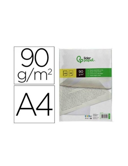 PAPEL VERJURADO LIDERPAPEL A4 90g CREMA P/100 CSUR 31909