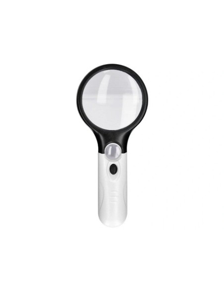LUPA ELECTRICA QCONNECT KF18752 ARO ABS 75MM 3 AUMENTOS 3 BOMBILLAS LED CSUR 153906