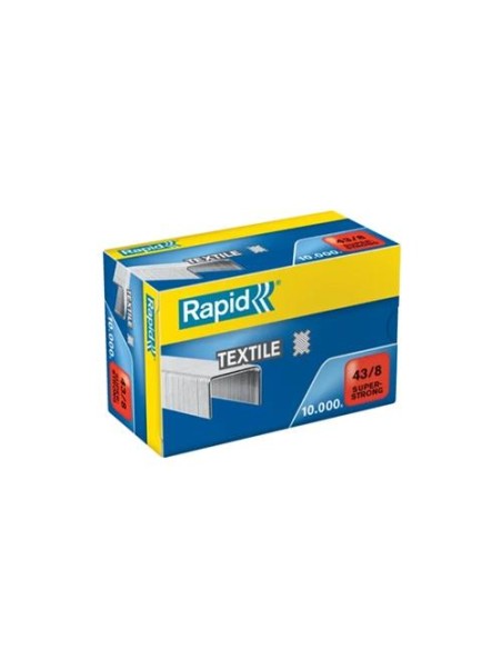 GRAPAS RAPID 43/8 MM C/10000 TEXTIL SUPER STRONG GALVANIZADA ESSELTE 24872300