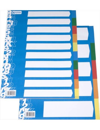 SEPARADOR 10 COLORES  PLASTICO  A4 GRAFOPLAS 41280000 (50)