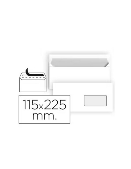 SOBRE AMERICANO PROLONG. VENTANA DERECHA 115 X 225 BLANCO 90g PARA LASER CAJA 500 SAM-247730