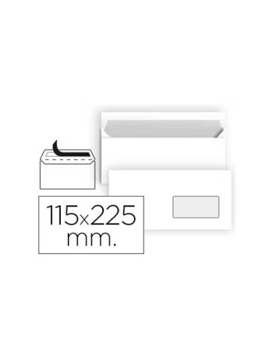 SOBRE AMERICANO PROLONG. VENTANA DERECHA 115 X 225 BLANCO 90g PARA LASER POR UNIDAD SAM-247730