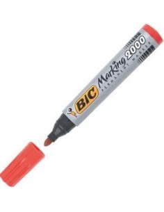 ROTULADOR PERMANENTE  MARKER 2000 PUNTA CONICA ROJO BIC 8209133 (12)