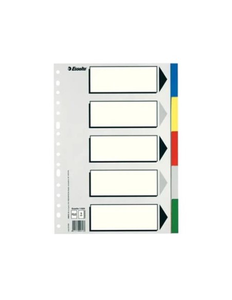 SEPARADORES  5 COLORES PLASTICO  FOLIO ESSELTE 11609 (100)
