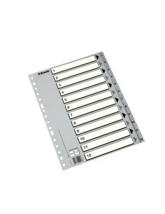 SEPARADOR  NUMERICO  DEL 1-12 PLASTICO FOLIO ESSELTE 49207