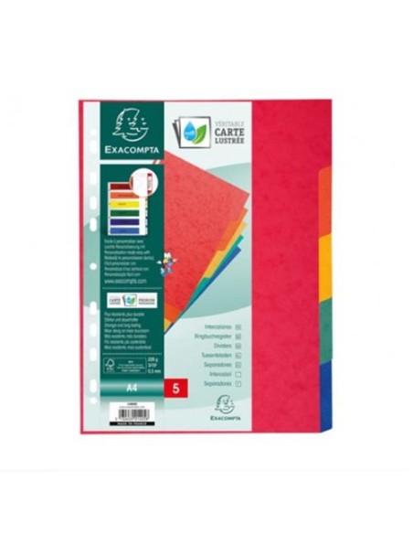 SEPARADORES  5 COLORES CARTULINA A4  EXACLAIR 1405E