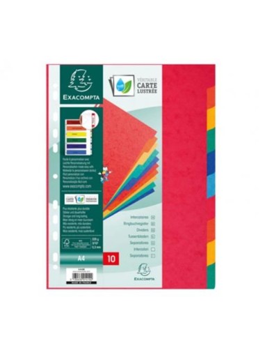 SEPARADORES 10 COLORES CARTULINA  A4  EXACLAIR 1410E
