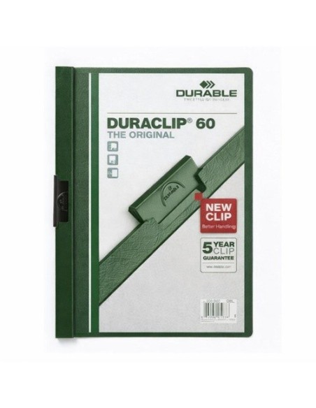 CARPETA DURABLE DE PINZA DURACLIP 60 HOJAS VERDE 142209-05