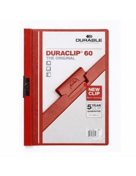 CARPETA DURABLE DE PINZA DURACLIP 60 HOJAS ROJO 142209-03