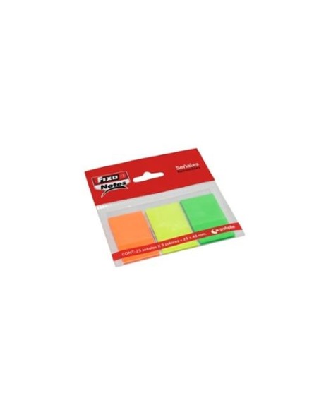 PUNTOS DE PAGINA FIXO NOTES 25 X 43 mm. 3 COLORES NEON GRAFOPLAS  65006280 (24)