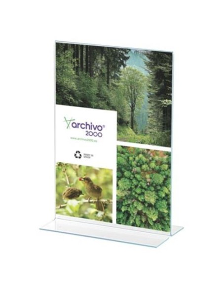 EXPOSITOR DE SOBREMESA EN FORMA T  A5 VERTICAL A2000 DEFLECTO 47901CSTP / 11105