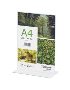 EXPOSITOR DE SOBREMESA EN FORMA T A4 VERTICAL A2000 DEFLECTO 47801CSTP /11104CS