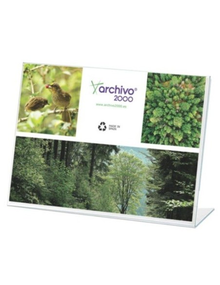 EXPOSITOR DE SOBREMESA A5 HORIZONTAL INCLINADO CON SOPORTE A2000 11005 CS TP