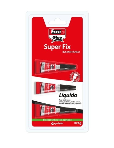 PEGAMENTO SUPER FIX INSTANTANEO 3 UNIDAES X 1 GRS FIXO GRAFOPLAS 0023100 (24)