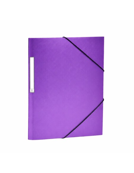 CARPETA CON GOMAS Y SOLAPA P.P. RAYAS DIAGONALES BLACKLINE VIOLETA GRAFOPLAS 04800435 (6)